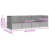 vidaXL Lounge Bed with Cushions Poly Rattan Black