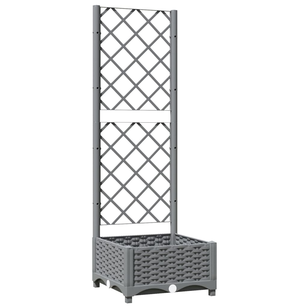 vidaXL Planter with Trellis 40x40x121.5 cm Polypropylene