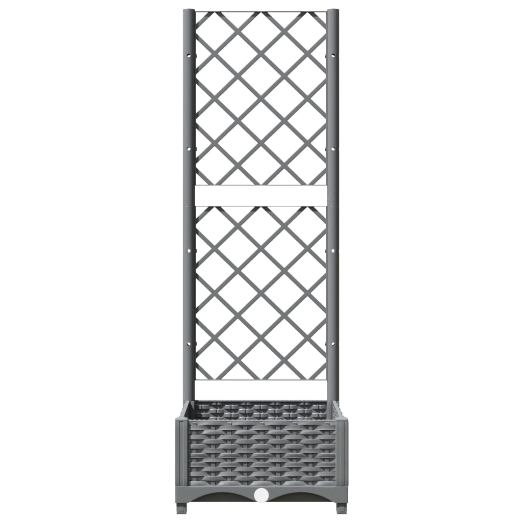 vidaXL Planter with Trellis 40x40x121.5 cm Polypropylene