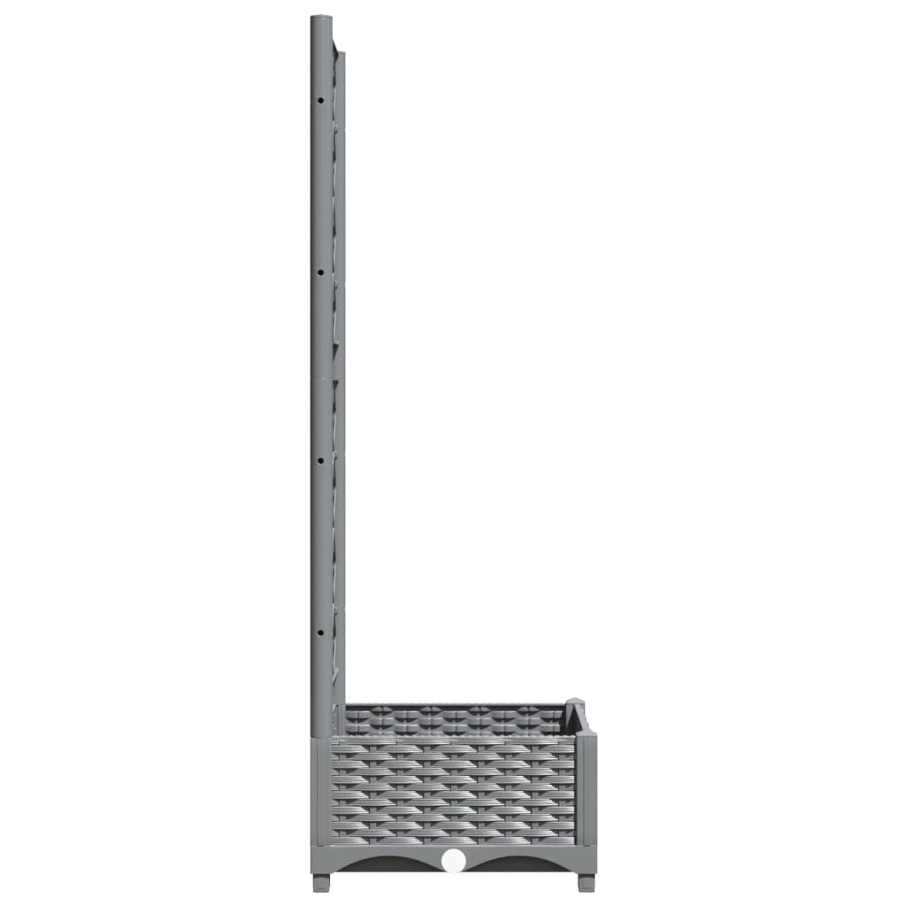 vidaXL Planter with Trellis 40x40x121.5 cm Polypropylene