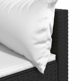 vidaXL Banquette de jardin avec coussins en poly rotin noir