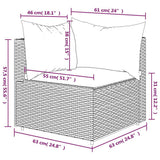 vidaXL Banquette de jardin avec coussins en poly rotin noir