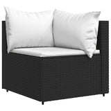 vidaXL Banc de jardin avec coussins 2 pièces poly rotin noir
