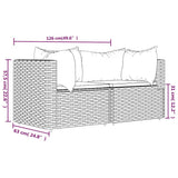 vidaXL Banc de jardin avec coussins 2 pièces poly rotin noir