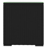 vidaXL Bijzettafel 40x37x40,5 cm poly rattan en gehard glas grijs