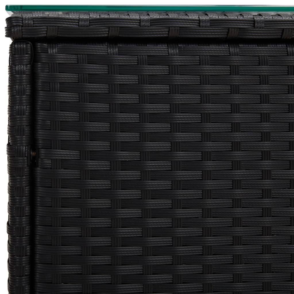 vidaXL Bijzettafel 40x37x40,5 cm poly rattan en gehard glas grijs