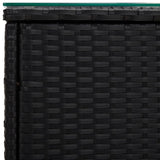 vidaXL Bijzettafel 40x37x40,5 cm poly rattan en gehard glas grijs