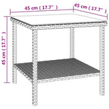 vidaXL Bijzettafel 45x45x45 cm poly rattan en gehard glas zwart