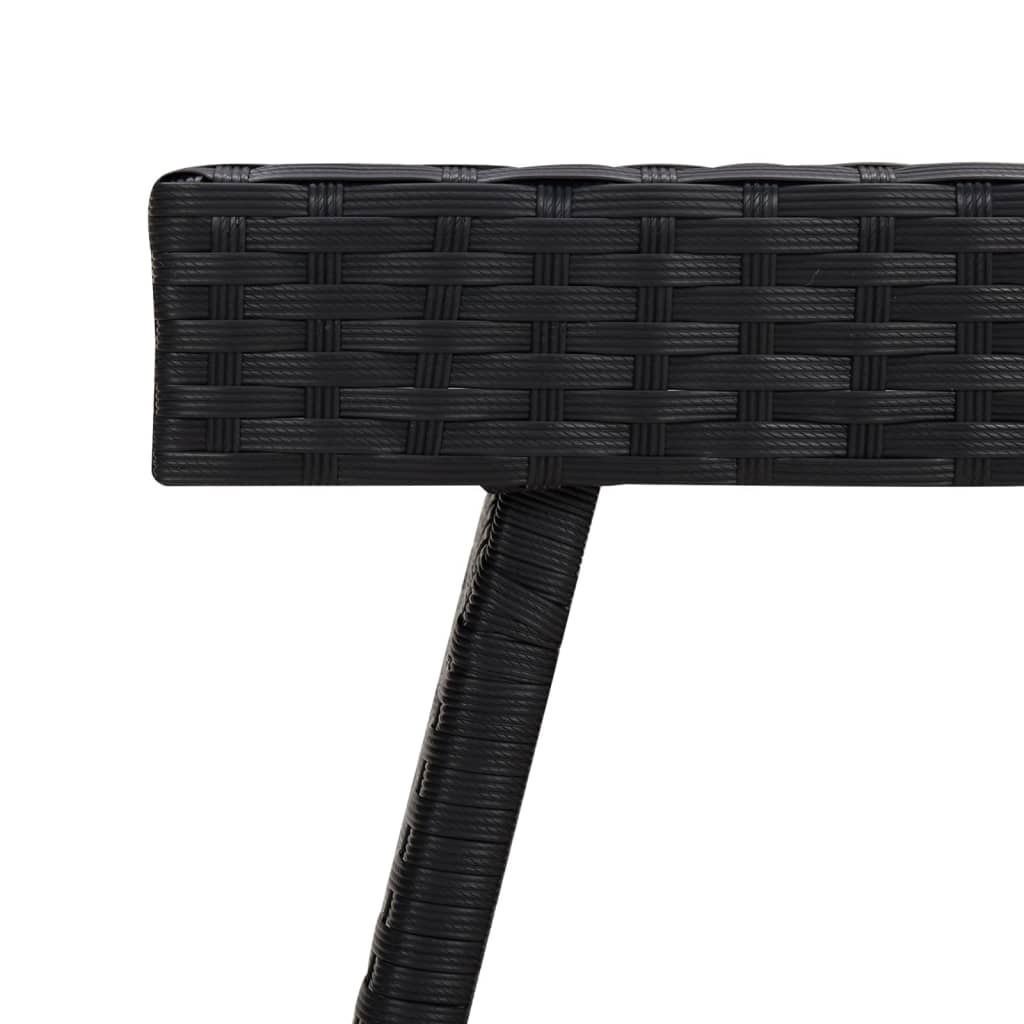 vidaXL Bijzettafel inklapbaar 60x40x38 cm poly rattan zwart