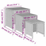 vidaXL Tafeltjesset 3 st poly rattan zwart