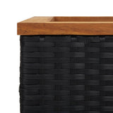 vidaXL Plantenbak 40x40x40 cm poly rattan zwart