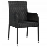 vidaXL Tuinstoelen 2 st met kussens poly rattan zwart
