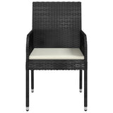 vidaXL Tuinstoelen 2 st met kussens poly rattan zwart