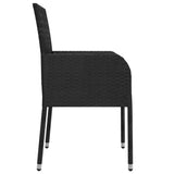 vidaXL Tuinstoelen 2 st met kussens poly rattan zwart