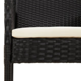 vidaXL Tuinstoelen 2 st met kussens poly rattan zwart