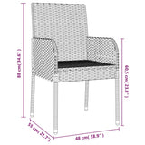 vidaXL Tuinstoelen 2 st met kussens poly rattan zwart