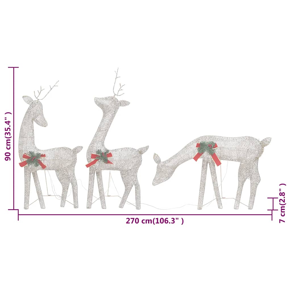 vidaXL Kerstrendieren 6 st warmwit gaas goudkleurig