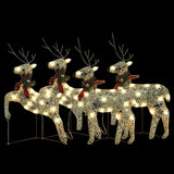 vidaXL Christmas Reindeer 4 pcs 80 LEDs Gold
