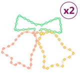 vidaXL Christmas figurines bells with 72 LEDs 2 pcs 50x56 cm
