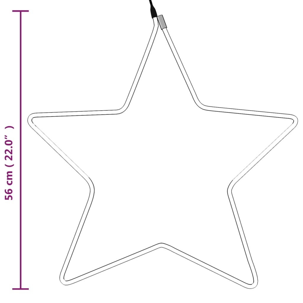 vidaXL Kerstfiguren sterren met 48 LED's 2 st 56 cm warmwit