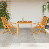 vidaXL Tuin Eettafel Set 3 pcs Bruin Massief Acacia Hout