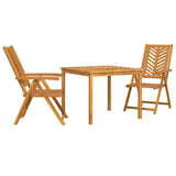 vidaXL Tuin Eettafel Set 3 pcs Bruin Massief Acacia Hout