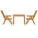 vidaXL Tuin Eettafel Set 3 pcs Bruin Massief Acacia Hout