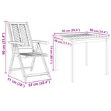 vidaXL Tuin Eettafel Set 3 pcs Bruin Massief Acacia Hout