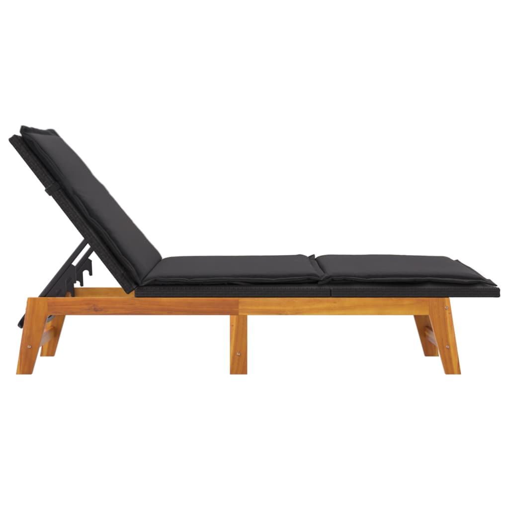 vidaXL Ensemble de salon 3 pièces poly rotin et acacia massif