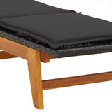 vidaXL Ensemble de salon 3 pièces poly rotin et acacia massif