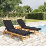 vidaXL Ensemble de salon 3 pièces poly rotin et acacia massif