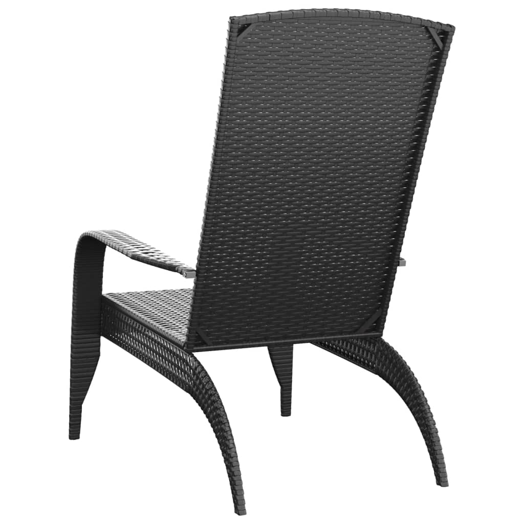 vidaXL Tuinstoel Adirondack Zwart Poly Rattan
