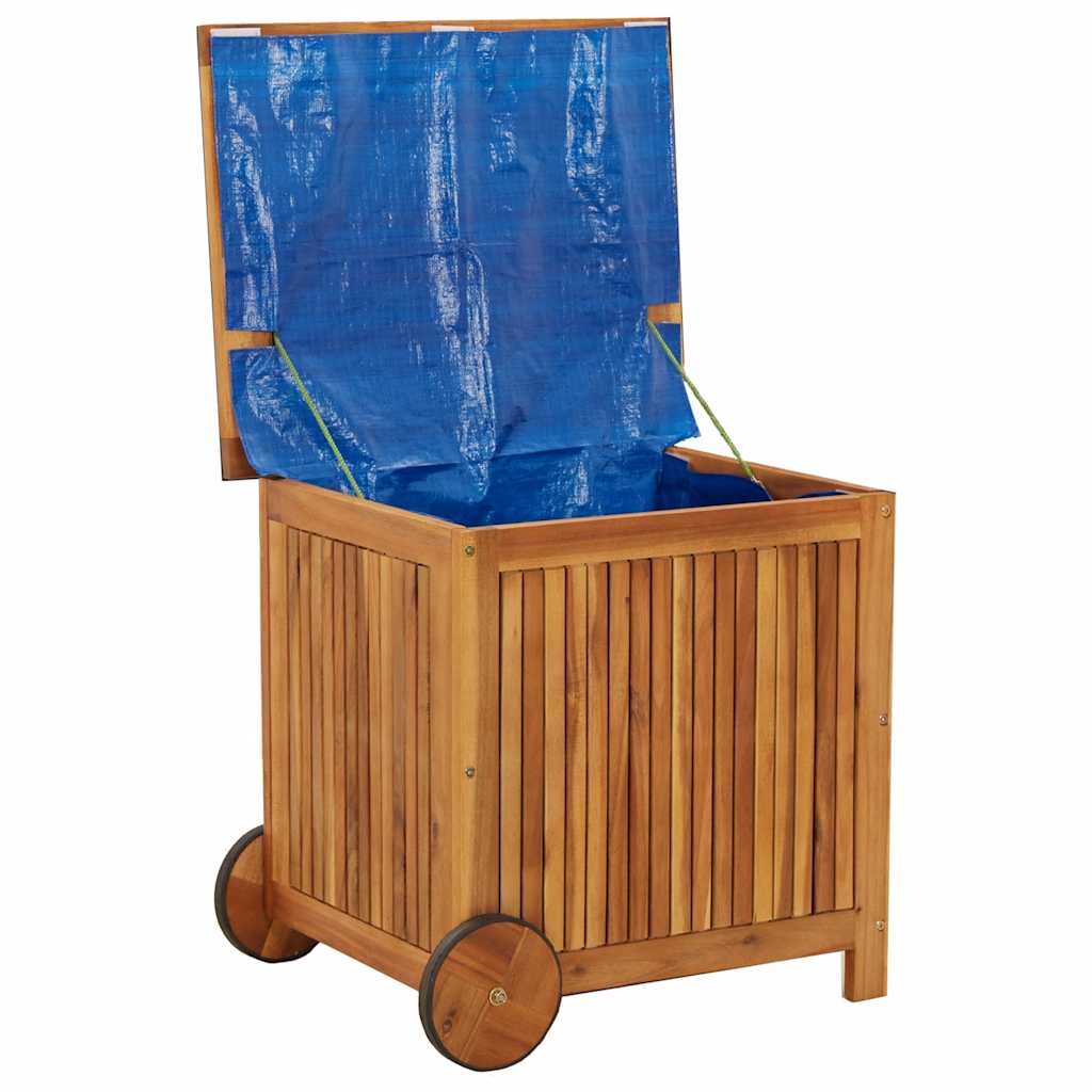 vidaXL Tuinbox met wieltjes 60x50x58 cm massief acaciahout