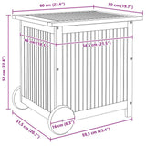vidaXL Tuinbox met wieltjes 60x50x58 cm massief acaciahout