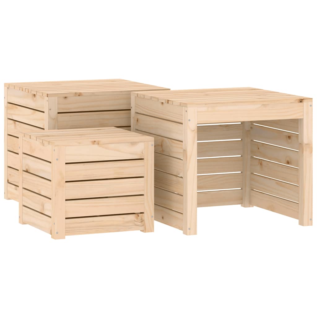 vidaXL 4-delige Tuinboxset massief grenenhout