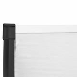 vidaXL Deurluifel 122x90 cm polycarbonaat zwart en transparant