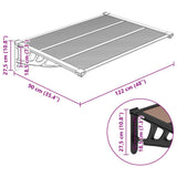 vidaXL Deurluifel 122x90 cm polycarbonaat zwart