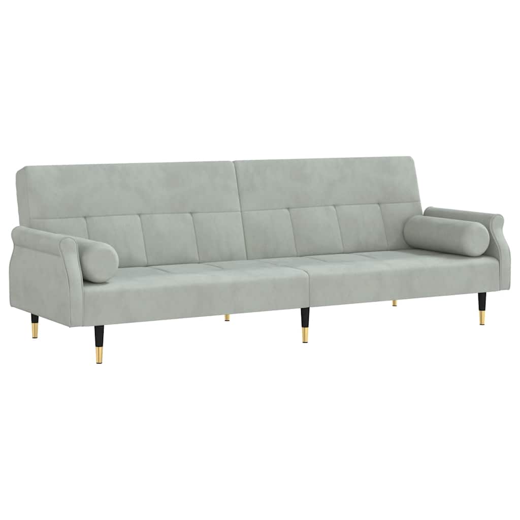 vidaXL Slaapbank met kussens fluweel blauw
