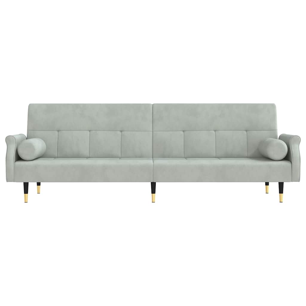 vidaXL Slaapbank met kussens fluweel blauw