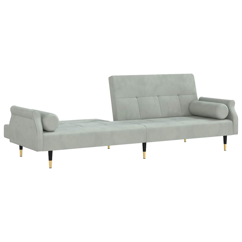 vidaXL Slaapbank met kussens fluweel blauw
