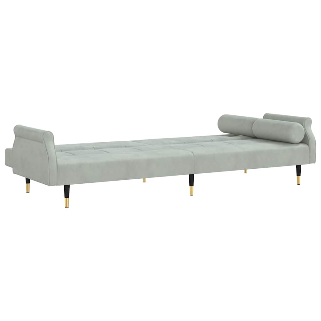 vidaXL Slaapbank met kussens fluweel blauw