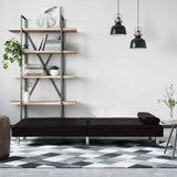 vidaXL Sofa Bed with Cup Holders Faux Leather Black