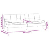 vidaXL Sofa Bed with Cup Holders Faux Leather Black