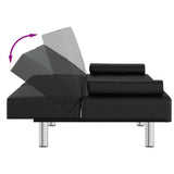 vidaXL Sofa Bed with Cup Holders Faux Leather Black