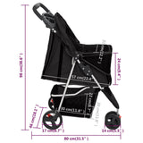 vidaXL Hondenwagen inklapbaar 80x46x98 cm oxford stof zwart