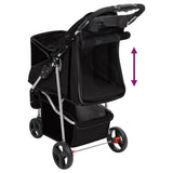 vidaXL Hondenwagen inklapbaar 80x46x98 cm oxford stof zwart