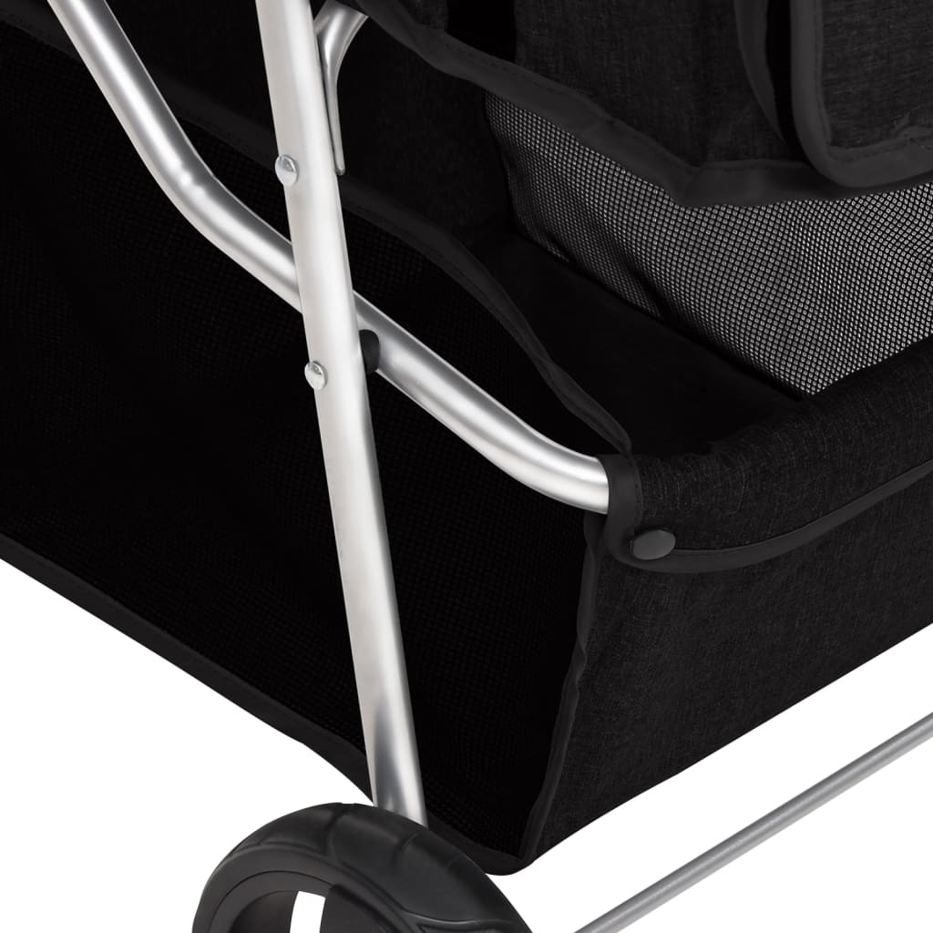 vidaXL Hondenwagen inklapbaar 80x46x98 cm oxford stof zwart