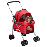 vidaXL Hondenwagen inklapbaar 76x50x100 cm oxford stof rood