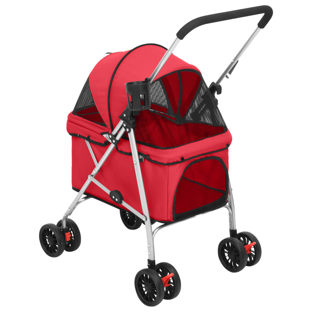 vidaXL Hondenwagen inklapbaar 76x50x100 cm oxford stof rood