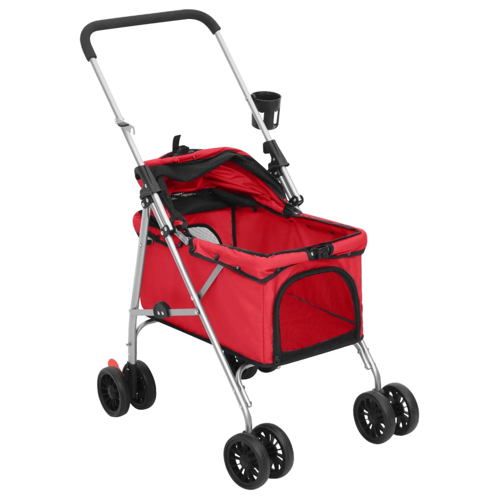 vidaXL Hondenwagen inklapbaar 76x50x100 cm oxford stof rood